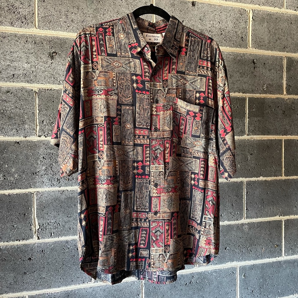 Exclusive #99 - Large - Multi Colored - Vintage Button Up Shirt